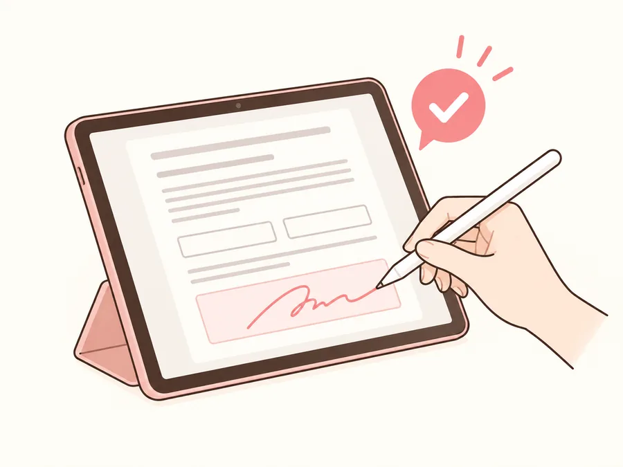 オンラインで契約するイラスト